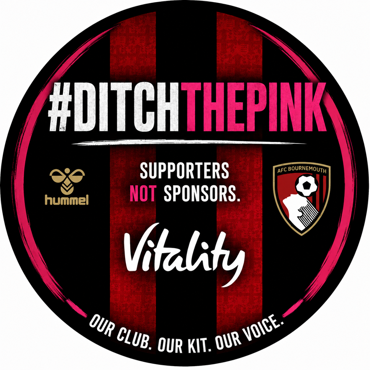 #DitchThePink — supporters not sponsors campaign artwork