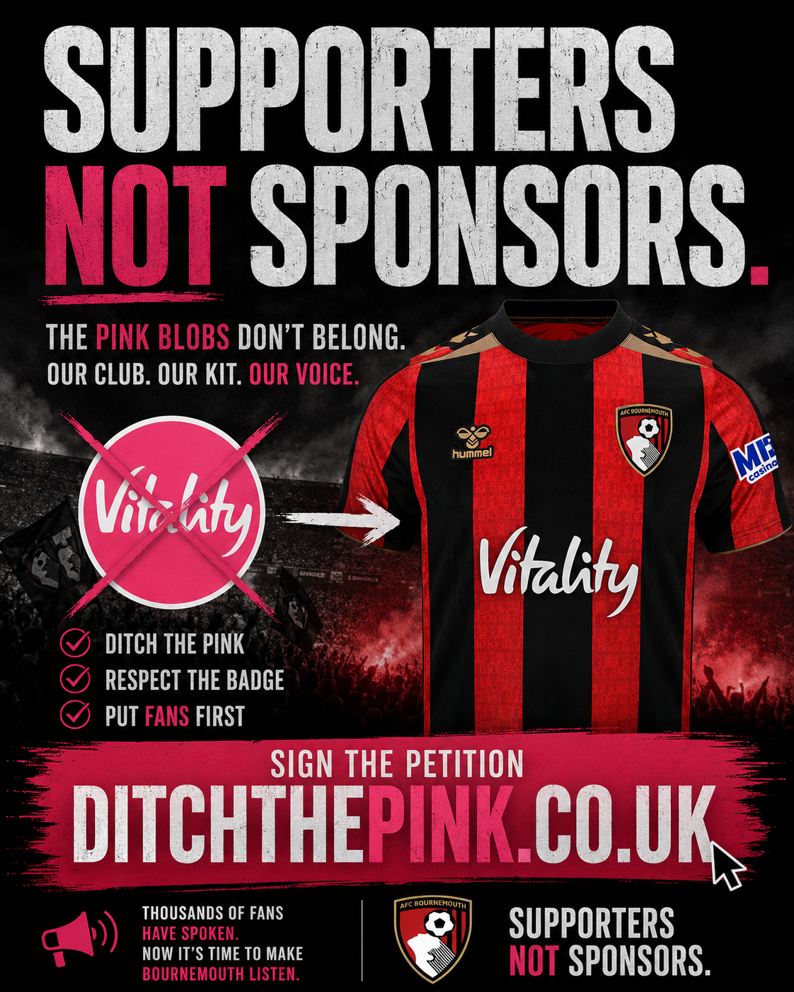 Supporters not sponsors campaign poster